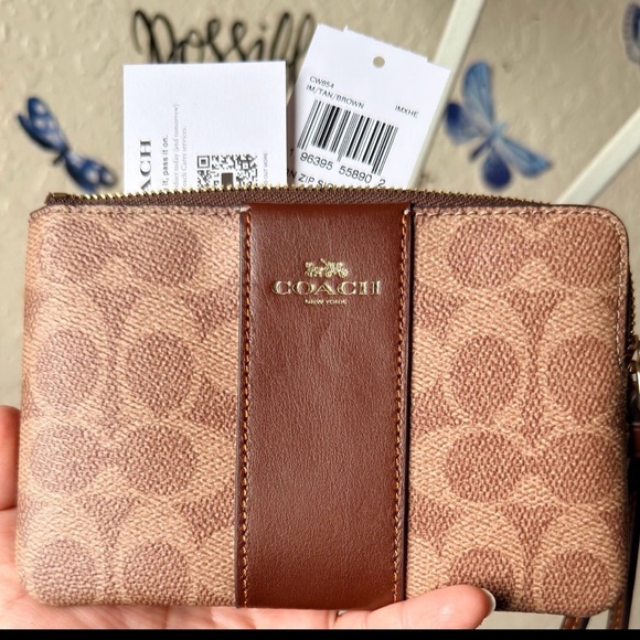 Coach Handbags - Coach Signature Tan and Brown Wallet